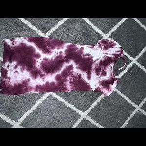 Purple and white tie dye dress